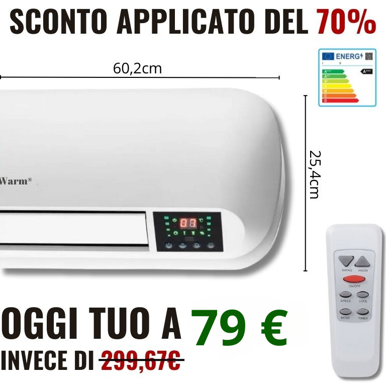CONVETTORE ARIA FRESCA E CALDA 3 in 1 2000 W: Rinfresca, Purifica, Riscalda