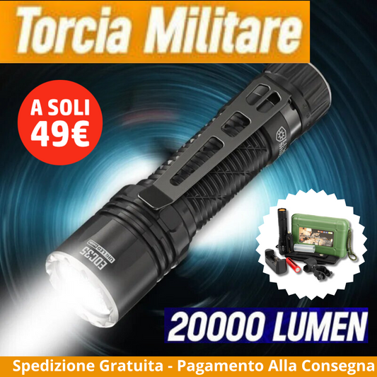 1 TORCIA S-Power™ 20000 LUMEN - Illumina Fino a 2500 Metri - SOLO PER OGGI!